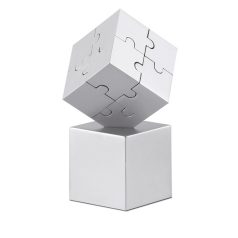 Prespapier puzzle 3D, metal, Everestus, ABE04, argintiu