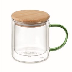   Cana 300 ml, 2401E15432, Everestus, 13x10 cm, Sticla, Verde transparent