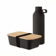   Set caserola si sticla termos, 900 ml, 2410E21924, Everestus, 22 x 23 x 7 cm, Otel, Negru