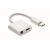 Splitter audio multifunctional USB type-C, 2502E16081, Everestus, 2.8 x 0.8 x 12 cm, ABS, Alb