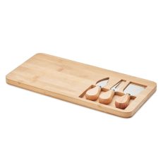   Set platou de bucatarie cu 3 ustensile, Everestus, 22FEB0076, 37.5x17.5x1.5 cm, Bambus, Natur