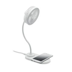   Incarcator wireless 10W si ventilator cu 3 viteze, Everestus, 42FEB231672, 8.4x16x34 cm, Plastic, Alb