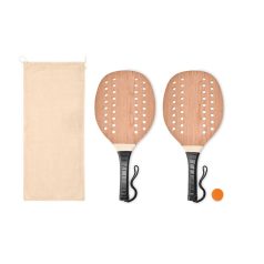   Set tenis de plaja, Everestus, 42FEB230267, 23.5x50.5 cm, Lemn, Natur