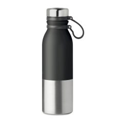   Sticla sport cu perete dublu de 600 ml, otel inoxidabil, silicon, Everestus, RA5, negru