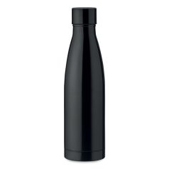   Bidon sport pentru apa, cu perete dublu, 21MAR1832, 500 ml, Ø 7x25.5 cm, Everestus, Otel, Negru