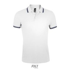   Tricou Polo Barbati, 42FEB234445, Pasadena Men, Bumbac, Masculin, Alb , Albastru Navy, L