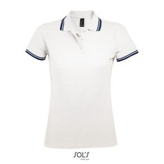   Tricou Polo Dama, 42FEB233721, Pasadena Women, Bumbac, Feminin, Alb , Albastru Navy, L