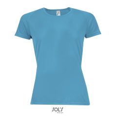 SPORTY-WOMEN TSHIRT- 140g, Polyester, Aqua, TWIN, M