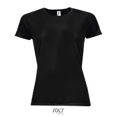 SPORTY-WOMEN TSHIRT- 140g, Polyester, black, TWIN, L