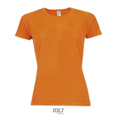 SPORTY-WOMEN TSHIRT- 140g, Polyester, Neon Orange, TWIN, XS