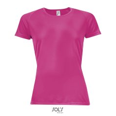 SPORTY-WOMEN TSHIRT- 140g, Polyester, Neon Pink, TWIN, L