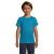 Tricou cu maneca scurta, la baza gatului, Sport, Copii, SOL'S, 2410E20855, Poliester, Albastru aqua, 4XL