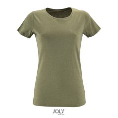 REGENT-F-WOMEN TSHIRT, Combed Cotton, Heather Khaki, TWIN, L