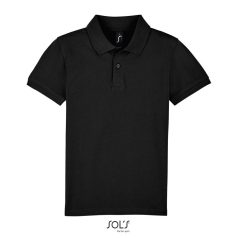 PERFECT-KIDS POLO-180g, Cotton, black, JUNIOR, 3XL