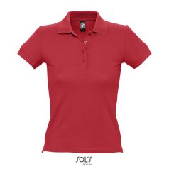 PEOPLE-WOMEN POLO-210g, Cotton, red, TWIN, L