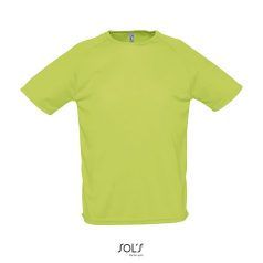 SPORTY-MEN TSHIRT-140g, Polyester, Apple Green, MALE, XXS