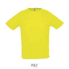   SPORTY-MEN TSHIRT-140g, Polyester, New Safety Green, MALE, XS