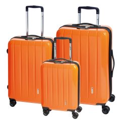   Set 3 trolere de voiaj, Everestus, 42FEB232083, 55x37x20 cm, ABS, Policarbonat, Portocaliu