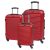 Set 3 trolere de voiaj, Everestus, 42FEB232068, 54x35x20 cm, ABS, Rosu