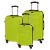 Set 3 trolere de voiaj, Everestus, 42FEB232071, 54x35x20 cm, ABS, Verde