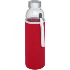   Bidon sport pentru apa, 21MAR1713, 500 ml, 22.1xØ 6.3 cm, Everestus, Sticla, Neopren, Otel, Rosu