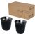 Set 2 cesti expresso, 80 ml, 2410E25557, Everestus, 6.2 x 6 x 6.2 x ø 6.2 cm, Otel, Negru