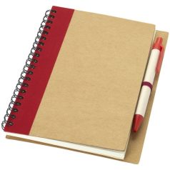   Priestly recycled notebook with pen, Recycled paper, Natural, Red  