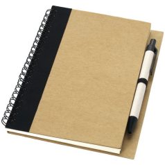   Priestly recycled notebook with pen, Recycled paper, Natural, solid black