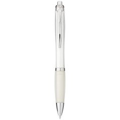   Nash ballpoint pen with coloured barrel and grip, ABS plastic, White