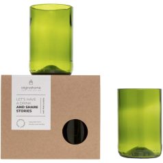   Set 2 cani, 280 ml, 2410E25617, Original Home, 14 x 8 x 7 x ø 7 cm, Sticla, Verde