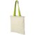 Nevada 100 g/m² cotton tote bag with coloured handles, 100 g/m² Cotton, Natural,Apple Green