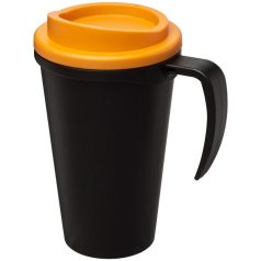   Americano® Grande 350 ml insulated mug, PP Plastic, solid black,Orange  