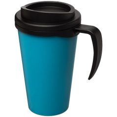   Americano® Grande 350 ml insulated mug, PP Plastic, aqua blue, solid black