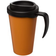   Americano® Grande 350 ml insulated mug, PP Plastic, Orange, solid black