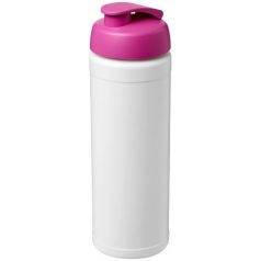   Baseline® Plus 750 ml flip lid sport bottle, LDPE, PP Plastic, White,Pink  