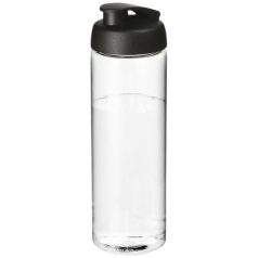   H2O Vibe 850 ml flip lid sport bottle, PET Plastic, PP Plastic, Transparent, solid black