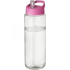   Sticla de apa, sport, 850 ml, 24.3xØ 7.35 cm, H2O, 20IUN0668, Transparent, Roz, PET, Polipropilena