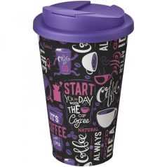   Cana de voiaj, 350 ml, 15,5xø9,5 cm, Brite-Americano, 20SEP0873, Polipropilena, Alb, Violet