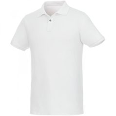   Beryl short sleeve men's organic recycled polo, Male, Piqué knit of 70% organic cotton and 30% recycled polyester, White, M