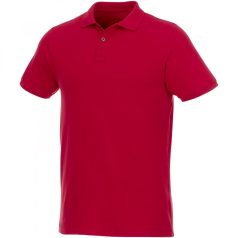   Beryl short sleeve men's organic recycled polo, Male, Piqué knit of 70% organic cotton and 30% recycled polyester, Red, S