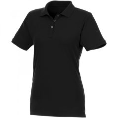   Beryl short sleeve women's organic recycled polo, Female, Piqué knit of 70% organic Cotton and 30% recycled Polyester,  solid black, XS