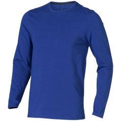   Ponoka long sleeve men's organic t-shirt, Male, Single Jersey knit of 95% organic ringspun Cotton and 5% Elastane, Blue, XS