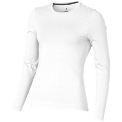   Ponoka long sleeve women's organic t-shirt, Female, Single Jersey knit of 95% organic ringspun Cotton and 5% Elastane, White, S