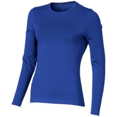   Ponoka long sleeve women's organic t-shirt, Female, Single Jersey knit of 95% organic ringspun Cotton and 5% Elastane, Blue, XS