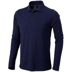   Oakville long sleeve men's polo, Male, Piqué knit of 100% Cotton, Navy, M