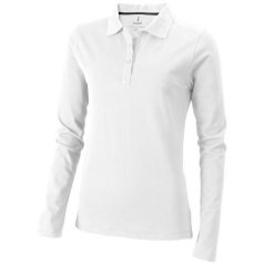   Oakville long sleeve women's polo, Female, Piqué knit of 100% Cotton, White, S