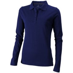   Oakville long sleeve women's polo, Female, Piqué knit of 100% Cotton, Navy, XS