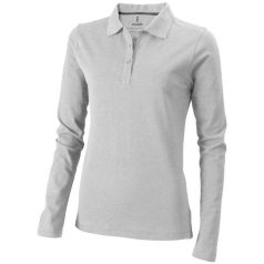   Oakville long sleeve women's polo, Female, Piqué knit of 100% Cotton, Grey melange, XS