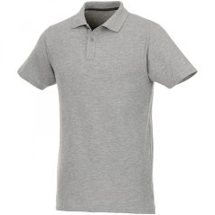   Helios short sleeve men's polo, Male, Piqué knit of 100% Cotton, Heather Grey, XS