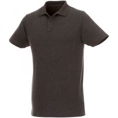   Helios short sleeve men's polo, Male, Piqué knit of 100% Cotton, Heather Charcoal, XS